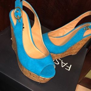 Sky blue wedges